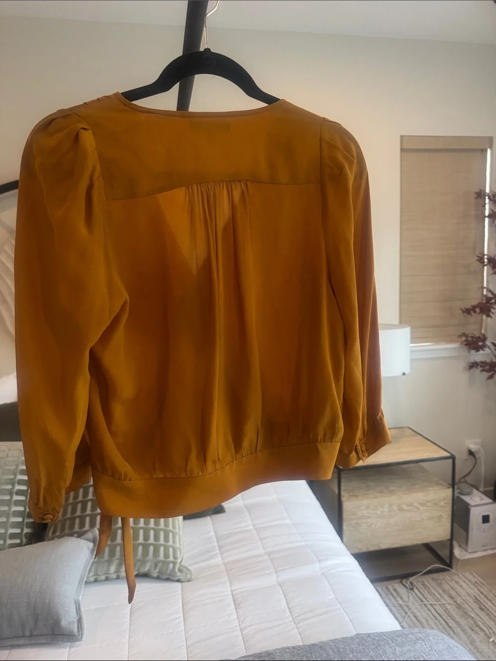 Madewell Golden Mustard Wrap Blouse